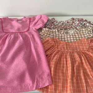 Lot of 3 Girls Long Sleeve Blouses and 1 Girls Dress 4T/5T Zara, Crewcuts